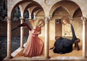 Fra Angelico: 'Annunciation', fresco at St. Mark's Convent, 1437-1446