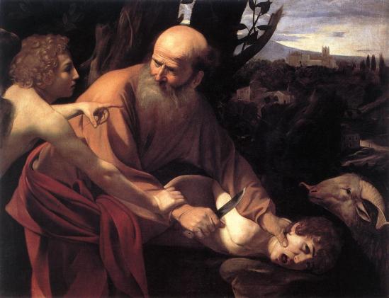 Caravaggio, Sacrifício de Isaque, 1603, óleo sobre tela, 104 x 135 cm, Galeria Uffizi, Florença, Itália
