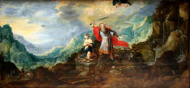 Frans Francken II (1581-1642): 'Paisagem com a Oferta de Abraão'