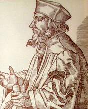 Xilogravura com imagem de Jan Hus