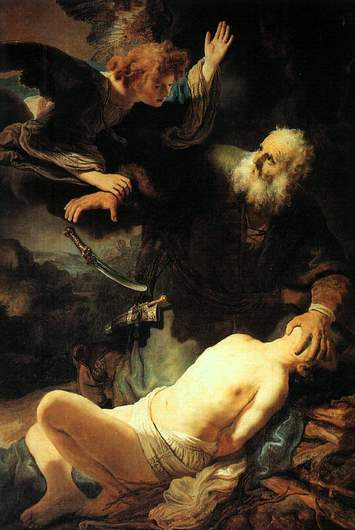 Rembrandt, "O Sacrifício de Abraão", 1635